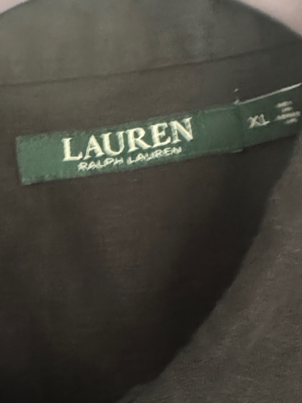 Lauren Ralph Lauren Polo Black Linen Dolman Short-Sleeve Button-Front Shirt XL - Picture 7 of 8
